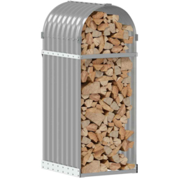 vidaXL Grey Galvanised Steel Firewood Log Holder 100 x 40 x 45cm - Wilko - thumbnail 3