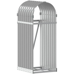 vidaXL Grey Galvanised Steel Firewood Log Holder 100 x 40 x 45cm - Wilko