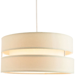 Happy Homewares Contemporary 3 Tier Cream Linen Fabric Pendant Shade - Size: 13 x 26 x 26cm - Wilko - thumbnail 4
