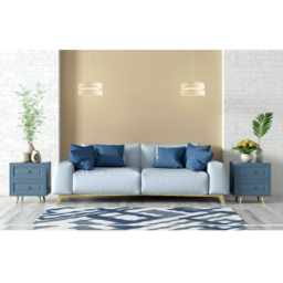 Happy Homewares Contemporary 3 Tier Cream Linen Fabric Pendant Shade - Size: 13 x 26 x 26cm - Wilko - thumbnail 3