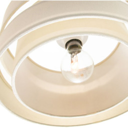 Happy Homewares Contemporary 3 Tier Cream Linen Fabric Pendant Shade - Size: 13 x 26 x 26cm - Wilko - thumbnail 6