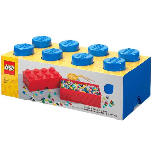 LEGO 8 Knobs Blue Storage Brick - Size: 50 x 25 x 18cm - Wilko - image 1