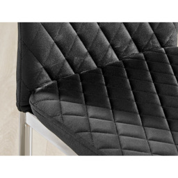 Furniturebox Valera Set of 4 Black and Chrome Velvet Dining Chair - Wilko - thumbnail 6