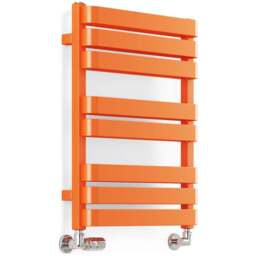 Terma Warp T Bold Matt Orange Heated Towel Rail 1569 BTU 655 x 500mm - Size: 65.5 x 50 x 11.2cm - Wilko