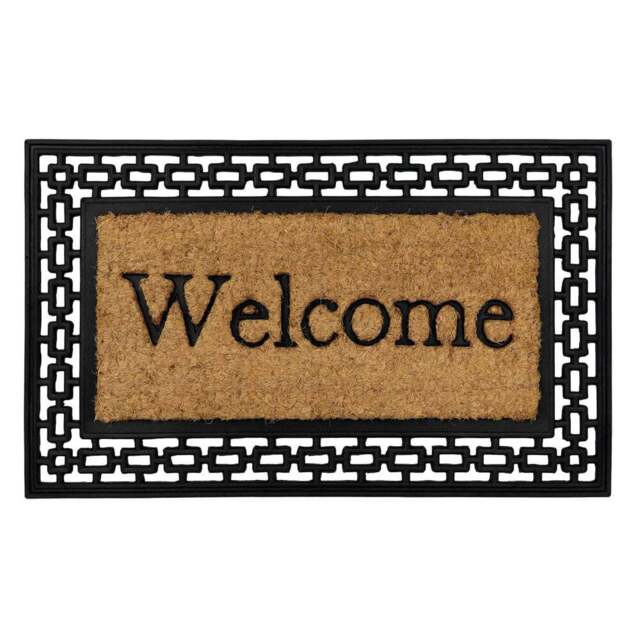 JVL Mila Rubber Tuffscrape Doormat 45 x 75cm - Size: 40 x 70cm - Brown - JVL Homewares - Wilko - image 1