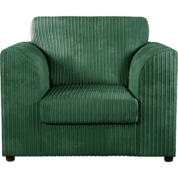 Luxor 4 Seater Green Jumbo Cord Scatter Back Sofa Suite - Wilko - thumbnail 6