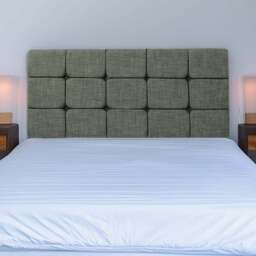 Bedmaster Double Charcoal Linen Pearl Squared Headboard - Grey - Wilko