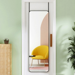 Living and Home Black Frame Full Length Door Mirror 37 x 147cm - Size: 147 x 37cm - Wilko - thumbnail 3