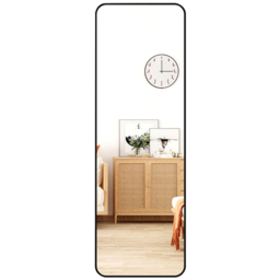 Living and Home Black Frame Full Length Door Mirror 37 x 147cm - Size: 147 x 37cm - Wilko - thumbnail 5