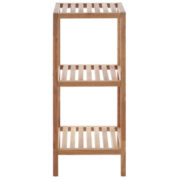 Premier Housewares 3 Tier Walnut Wood Bathroom Shelf Unit - Size: 36 x 36 x 79cm - Wilko - thumbnail 3
