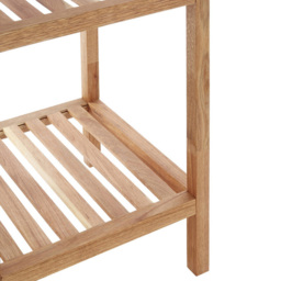 Premier Housewares 3 Tier Walnut Wood Bathroom Shelf Unit - Size: 36 x 36 x 79cm - Wilko - thumbnail 5