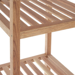 Premier Housewares 3 Tier Walnut Wood Bathroom Shelf Unit - Size: 36 x 36 x 79cm - Wilko - thumbnail 4