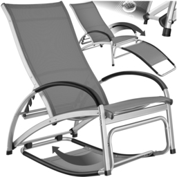 tectake Avignon Grey 2 in 1 Sun Lounger with Adjustable Backrest - Size: 91 x 62 x 195cm - Wilko - thumbnail 3