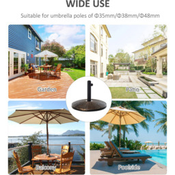 Outsunny Bronze Effect Rattan Parasol Base 25kg - Size: Single - Brown - Wilko - thumbnail 7