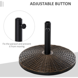 Outsunny Bronze Effect Rattan Parasol Base 25kg - Size: Single - Brown - Wilko - thumbnail 5