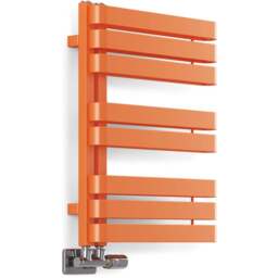 Terma Warp S Matt Orange Heated Towel Rail 1535 BTU 655 x 500mm - Size: 65.5 x 50 x 11.2cm - Wilko - thumbnail 1