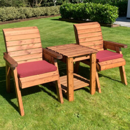 Charles Taylor 2 Seater Deluxe Companion Seat with Red Cushions - Wilko