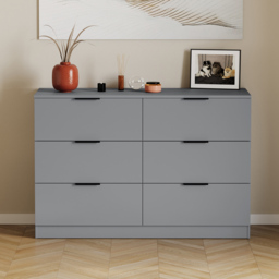 Vida Designs Trega 6 Drawer Grey Chest of Drawers - Wilko - thumbnail 4