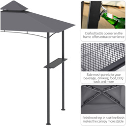 Outsunny 2.5 x 1.4m 2 Tier Grey BBQ Grill Gazebo Canopy - Size: 3 x 3m - Wilko - thumbnail 6