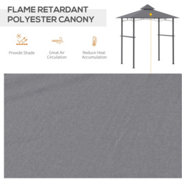 Outsunny 2.5 x 1.4m 2 Tier Grey BBQ Grill Gazebo Canopy - Size: 3 x 3m - Wilko - thumbnail 7