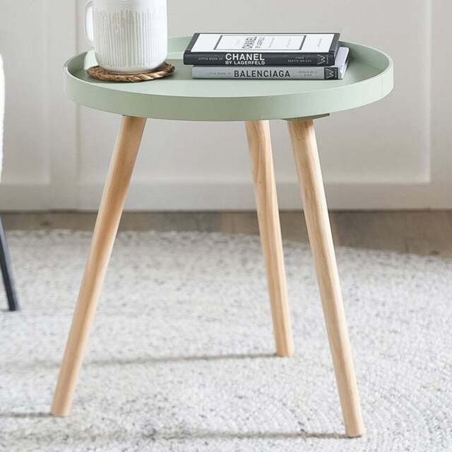 Pacific Lifestyle Halston Sage Green Wood Veneer and Natural Pine Wood Side Table - Wilko - image 1
