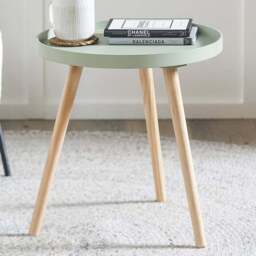 Pacific Lifestyle Halston Sage Green Wood Veneer and Natural Pine Wood Side Table - Wilko