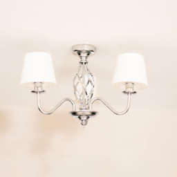 ValueLights Memphis Silver Chrome Barley Twist LED Ceiling Lamp - Size: 33 x 50 x 43cm - Wilko - thumbnail 5