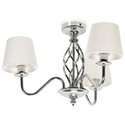 ValueLights Memphis Silver Chrome Barley Twist LED Ceiling Lamp - Size: 33 x 50 x 43cm - Wilko - thumbnail 1
