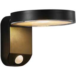 Nordlux Rica Black Round Solar Wall Light - Size: 12 x 15 x 12cm - Wilko