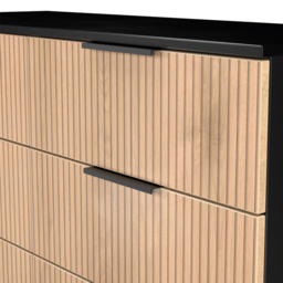 Crowndale Java 6 Drawer Slatt Effect and Black Wide Midi Chest of Drawer - Wilko - thumbnail 6