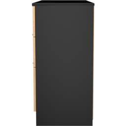Crowndale Java 6 Drawer Slatt Effect and Black Wide Midi Chest of Drawer - Wilko - thumbnail 4