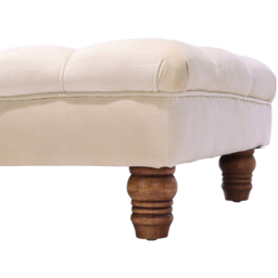 Living and Home Cream Buttoned Velvet Footstool - Wilko - thumbnail 5