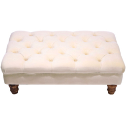 Living and Home Cream Buttoned Velvet Footstool - Wilko - thumbnail 3