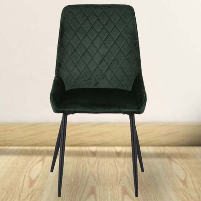 Seconique Avery Set of 2 Emerald Green Velvet Dining Chair - Wilko - image 1