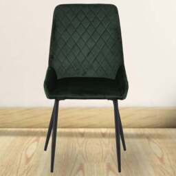 Seconique Avery Set of 2 Emerald Green Velvet Dining Chair - Wilko