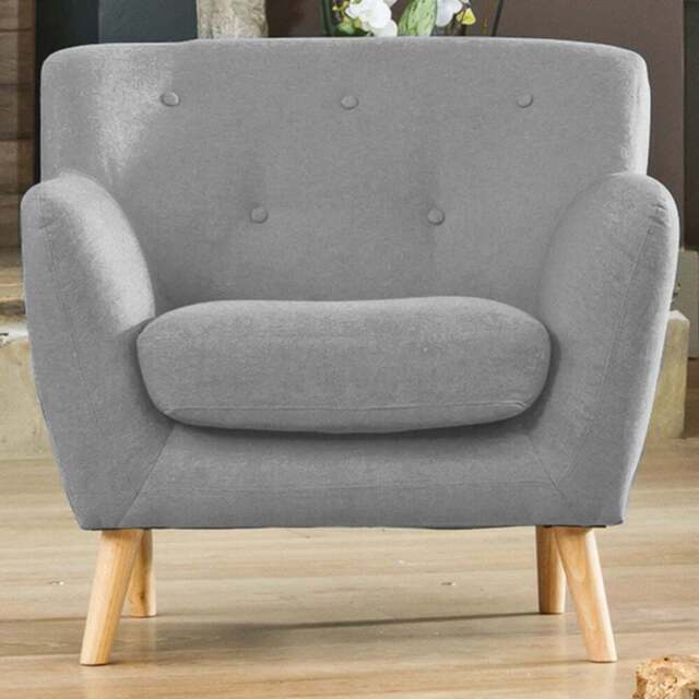 Lynwood Light Grey Fabric Armchair - Size: Single - Artemis Home - Wilko - image 1