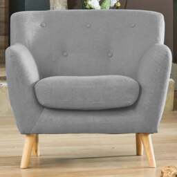 Lynwood Light Grey Fabric Armchair - Size: Single - Artemis Home - Wilko - thumbnail 1