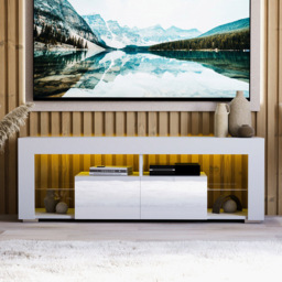 Vida Designs Luna 2 Drawer 2 Shelf White LED TV Unit - Size: 45 x 130 x 35cm - Wilko - thumbnail 5