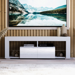 Vida Designs Luna 2 Drawer 2 Shelf White LED TV Unit - Size: 45 x 130 x 35cm - Wilko - thumbnail 4