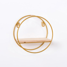 Living and Home Minimalistic Gold Nordic Iron Wall Shelf - Size: 20 x 10 x 20cm - Wilko - thumbnail 5