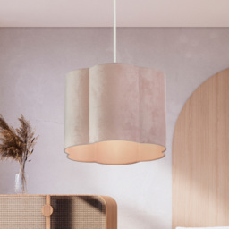 Lighting Collection Blush Scallop Shade - Size: 25 x 35.5 x 35.5cm - Pink - Wilko - thumbnail 3