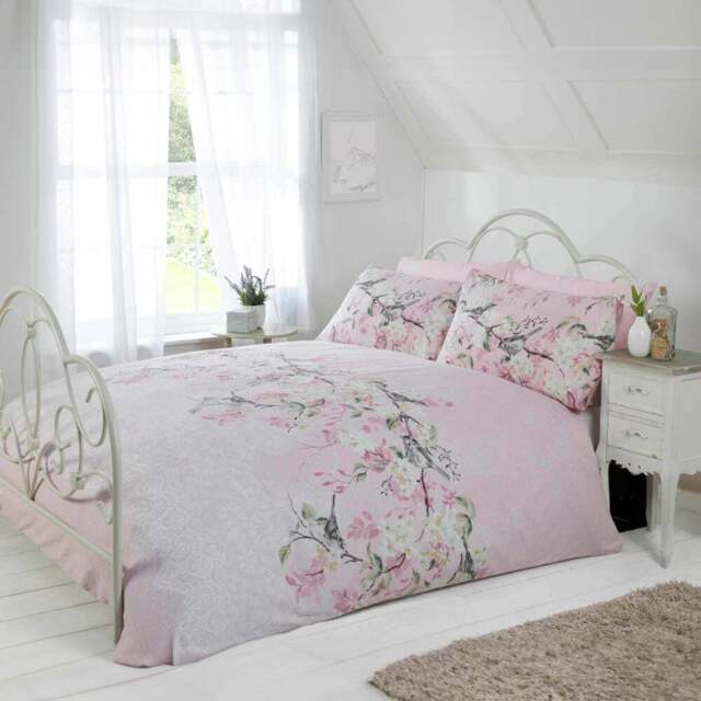 Rapport Home Eloise Double Pink Duvet Cover Set - Blue - Wilko - image 1