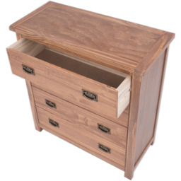 Padua 4 Drawer Light Brown Chest of Drawers with Brass Drop Handles - Wilko - thumbnail 5