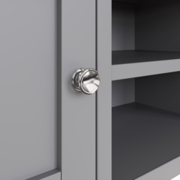 FWStyle Taberno 2 Door 2 Shelf Dove Grey and Oak Wide TV Unit - Size: 44 x 110 x 35cm - Wilko - thumbnail 6