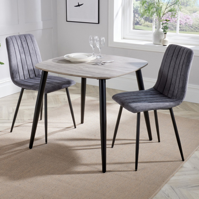 Core Products Aspen 2 Seater Square Dining Set Grey Oak and Grey - Multi - Wilko - image 1