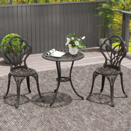 Outsunny 2 Seater Bistro Set with Umbrella Hole - Blonde - Wilko - thumbnail 1