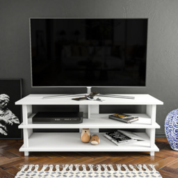 Decorotika Pueblo 4 Open Shelf White Wide TV Unit - Size: 47 x 120 x 45cm - Wilko - thumbnail 5