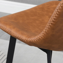 Portland Brown Industrial Bar Stool Set of 2 - Wilko - thumbnail 4