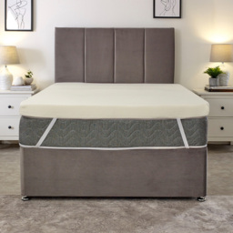 Starlight Beds Double Memory Foam Mattress Topper with Elastic Straps 3 inch - White - Wilko - thumbnail 5