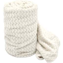 Velosso Cream Moda Plush Throw 127 x 152cm - Size: 127 x 152 x 1cm - Wilko
